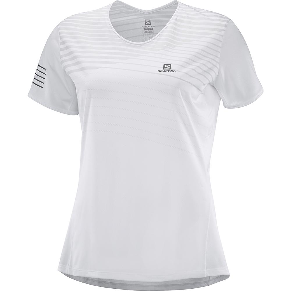 Salomon Israel SENSE W - Womens T shirts - White (KZOY-86319)